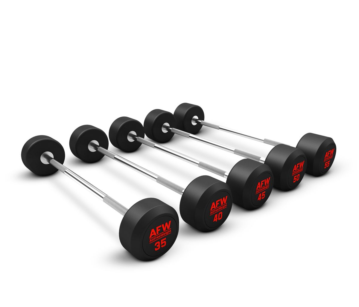 438804-225 - AFW Kit 5 barras rectas 35 kg a 55 kg goma R plus-full